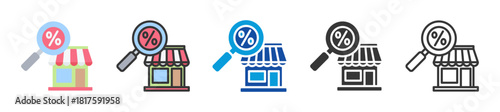 quantitative research icon set multi style various collection