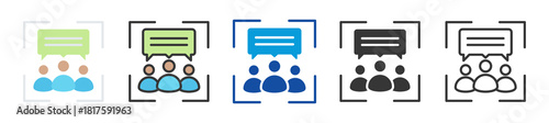 focus group discussion icon set multi style various collection