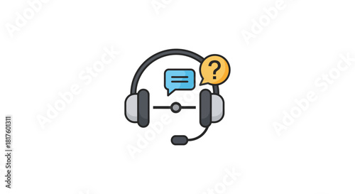 customer support headset assistance providing online help and answering customer inquiries perfect for a help center or technical support website