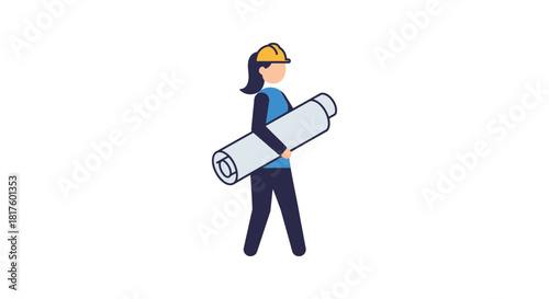 Female engineer with blueprints architect at work on site planning a project in construction suitable for architecture  building design blogs