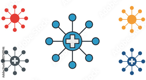 healthcare network connecting medical services for global health featuring integrated nodes for telemedicine digital health solutions and innovative healthcare access