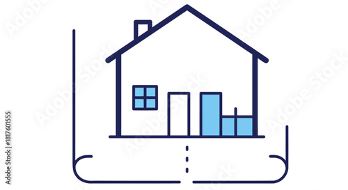 house blueprint design visualizing architectural plans for new construction projects with house building plans for real estate and architecture illustrations.
