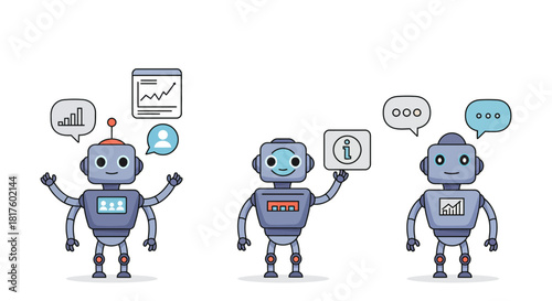 smart chatbot providing data analysis and business insights showing information and offering chat support a valuable ai assistant