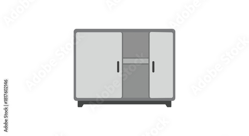 storage cabinet with doors and shelving ideal for organizing supplies in a modern office or home promoting cleanliness and efficient storage solutions.