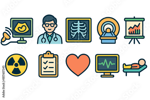 Healthcare and medical outline icon set. Health, medicine, and hospital line icons collection