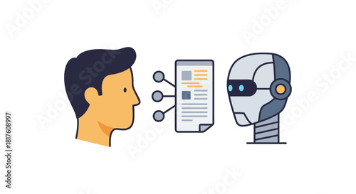 ai data analysis human reviewing ai-generated report for insights ensuring accuracy perfect for illustrating machine learning and efficiency