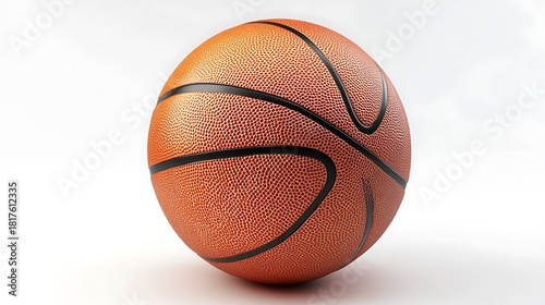 Get ready for game day with this dynamic basketball on white perfect for sports marketing, fitness campaigns, and athletic team promotions today