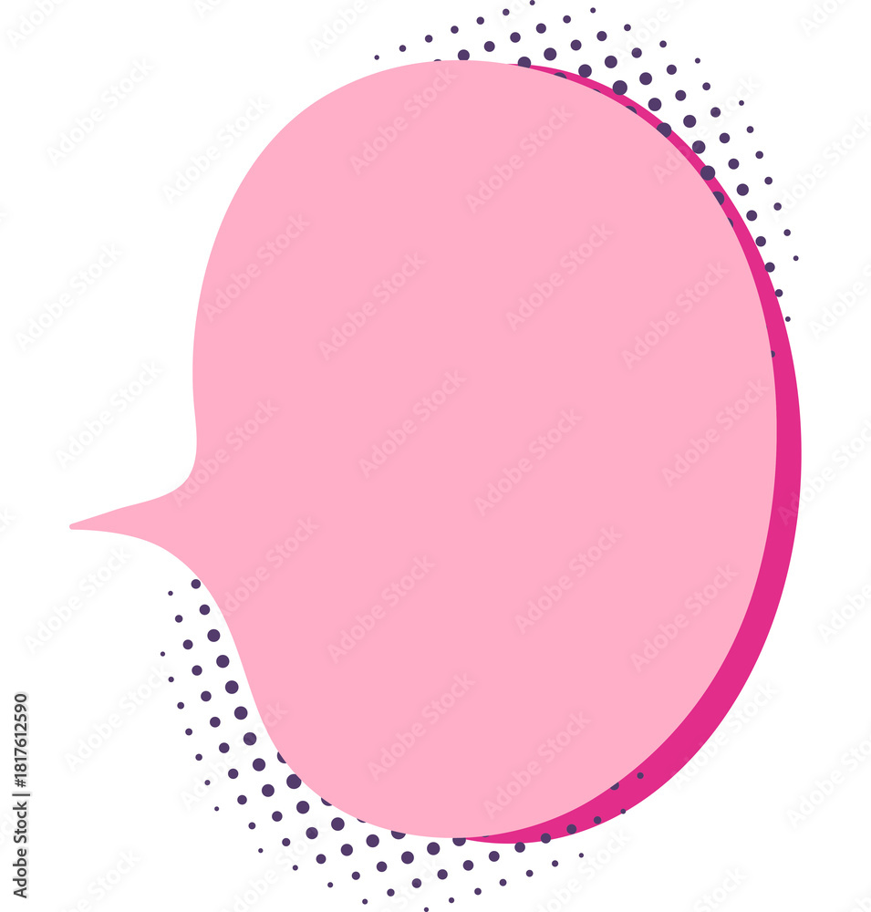Naklejka premium Dialogue quote box in retro pop art style, pink cartoon balloon bubble, isolated flat design form for sale, ad, promotion,invitation