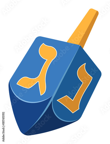 Dreidel sticker Hanukkah symbol