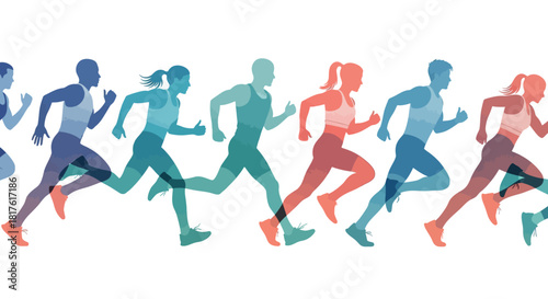 Dynamic Running Silhouettes - Athletes in Motion Vector Art