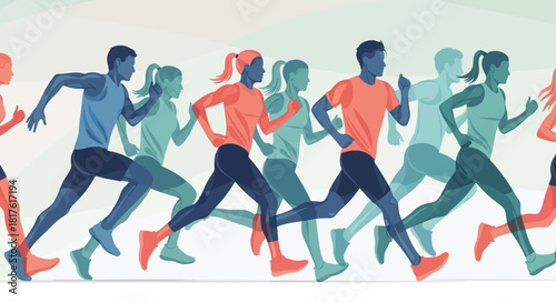 Dynamic Running Silhouettes - Athletes in Motion Vector Art