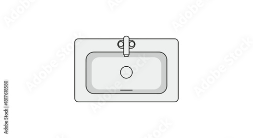 Modern bathroom sink featuring a sleek faucet and drain for contemporary home design and renovation projects enhancing interior spaces.