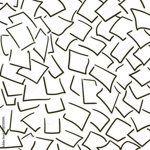 Imitation of many sheets of paper or waste paper.