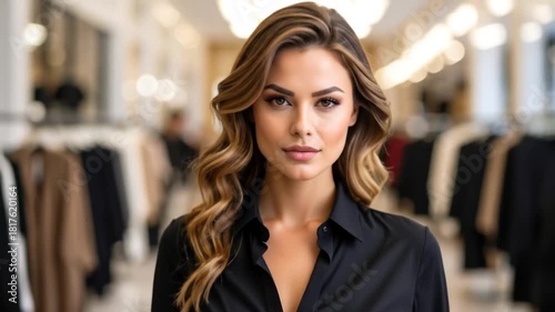 Wallpaper Mural Woman in clothing store. Torontodigital.ca