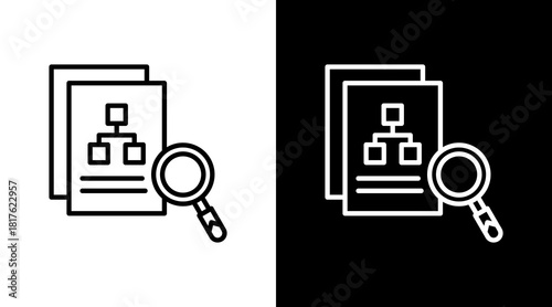 Predictive Model Outline White Icon Set Design