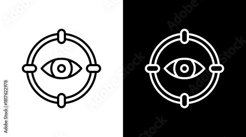 Deep Vision Outline White Icon Set Design