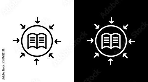 Deep Core Outline White Icon Set Design