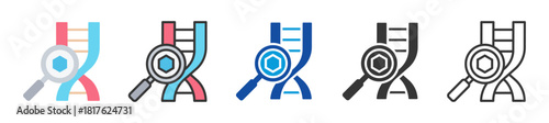 genetic icon set multi style various collection