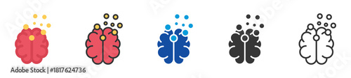 neurotransmitter icon set multi style various collection