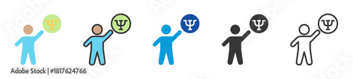 psychologist icon set multi style various collection