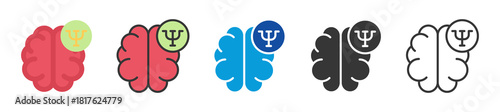 neuropsychological icon set multi style various collection