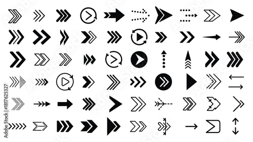 Diverse arrow collection hand drawn directional elements for design and navigation
