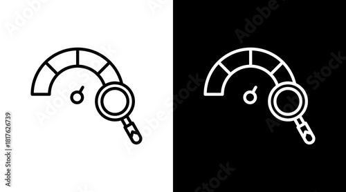 Kpi Tracker Outline White Icon Set Design