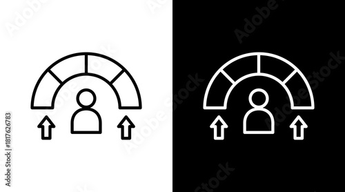 Workload Chart Outline White Icon Set Design