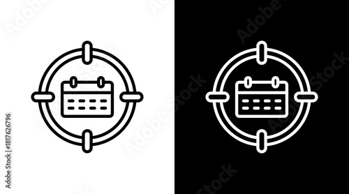 Weekly Goals Outline White Icon Set Design