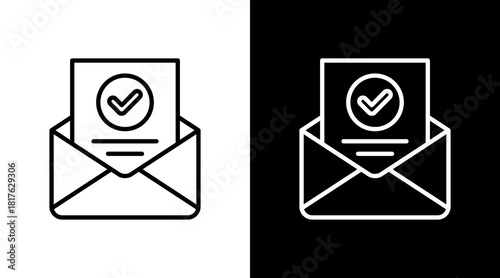 Offer Letter Outline White Icon Set Design