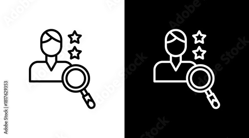 Talent Scout Outline White Icon Set Design