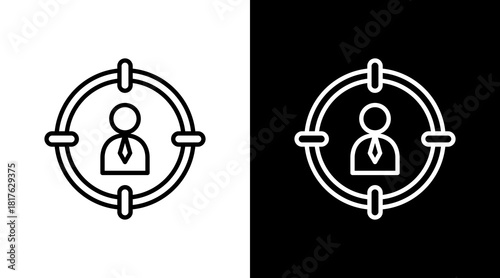 Recruit Outline White Icon Set Design