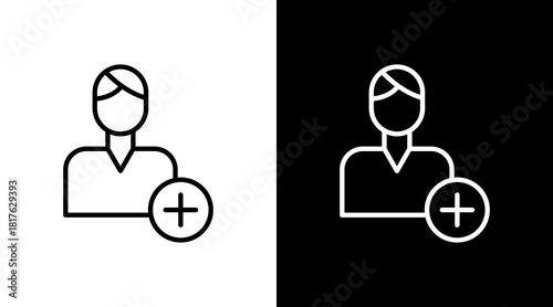 New Hire Outline White Icon Set Design