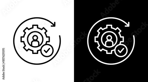 Skill Match Outline White Icon Set Design