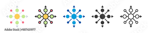 decentralization icon set multi style various collection