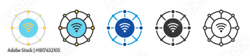 wireless network icon set multi style various collection