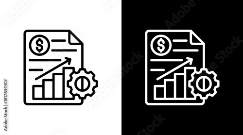 Financial Report With Icon Set Design