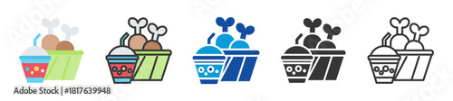 fast food icon set multi style various collection