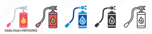 fire extinguisher icon set multi style various collection
