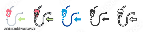fuel hose icon set multi style various collection