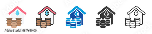 fuel warehouse icon set multi style various collection