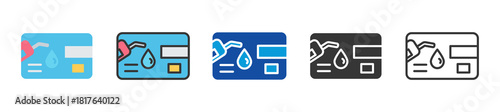 fuel card icon set multi style various collection