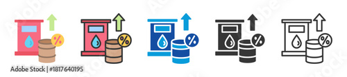 fuel tax icon set multi style various collection
