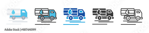 tanker truck icon set multi style various collection