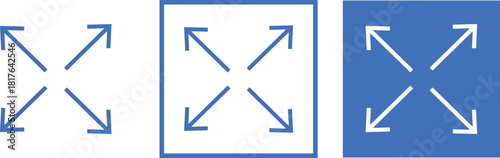 Expand icon in line design, Expand icons for graphic and web design. Window Maximize icon for mobile concept, Vector linear icon isolated in black and white background,
