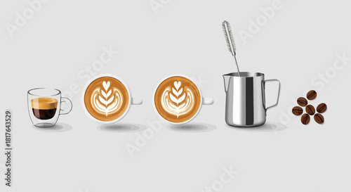 Espresso From Bean to Artful Drink A Coffee Making Process Display