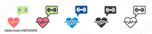fitness icon set multi style various collection