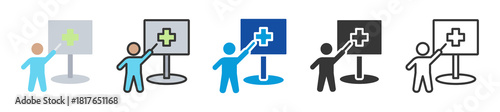 health education icon set multi style various collection