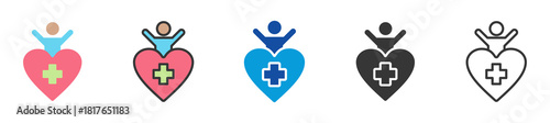 health icon set multi style various collection