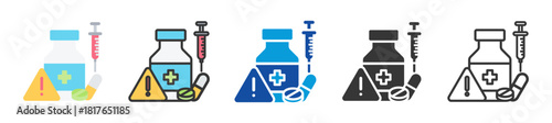substance abuse icon set multi style various collection